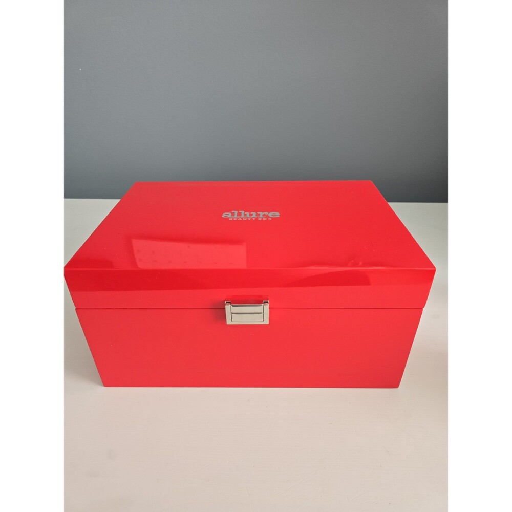 Allure Beauty Red Lacquer Large Jewelry / Makeup Chest NEW